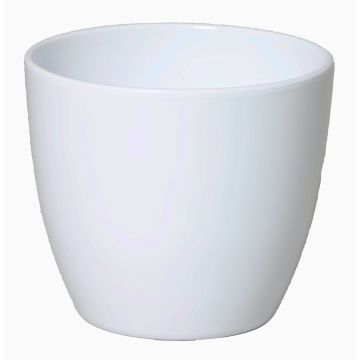 Ceramic pot for plants TEHERAN BASAR, white, 4.7"/12cm, Ø5.3"/13,5cm