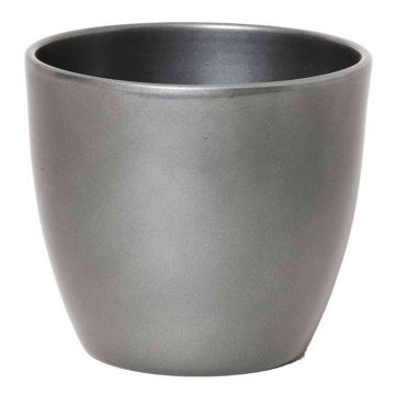 Ceramic pot for plants small TEHERAN BASAR, anthracite, 3.9"/9,8cm, Ø4.7"/12cm