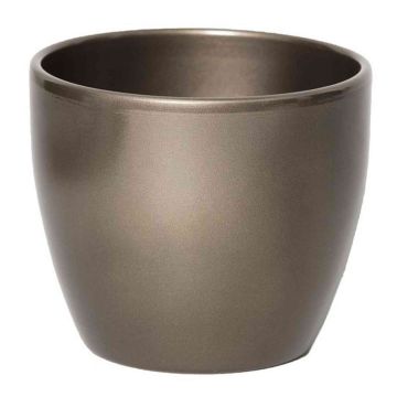 Ceramic pot for plants small TEHERAN BASAR, bronze, 2.4"/6cm, Ø3"/7,5cm