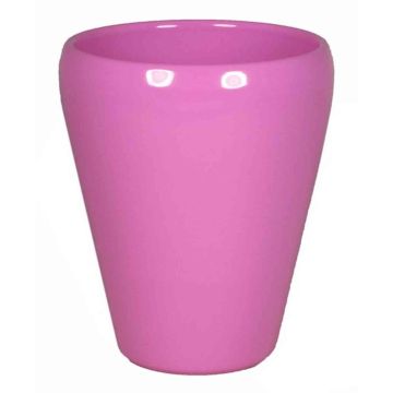Conical vase for orchids NAZARABAD, ceramic, bubblegum pink, 7"/17cm, Ø5.5"/14cm