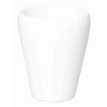 Conical vase for orchids NAZARABAD, ceramic, white, 6.7"/17cm, Ø5.5"/14cm