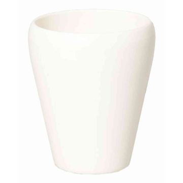 Conical vase for orchids NAZARABAD, ceramic, cream, 6.7"/17cm, Ø5.5"/14cm