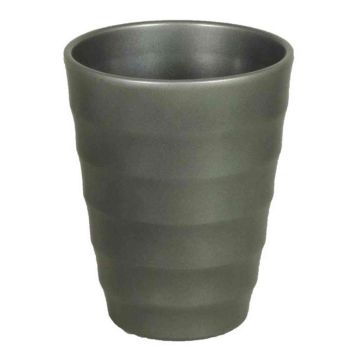 Ceramic flower pot IZEH for orchids, anthracite, 6.7"/17cm, Ø5.5"/14cm