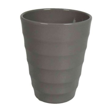 Ceramic flower pot IZEH for orchids, dark grey, 6.7"/17cm, Ø5.5"/14cm