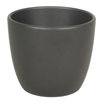 Ceramic pot for plants small TEHERAN BASAR, anthracite matt, 3.3"/8,5cm, Ø4.1"/10,5cm