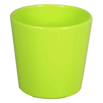 Ceramic pot for orchids BANEH, apple-green, 4.9"/12,5cm, Ø5.3"/13,5cm