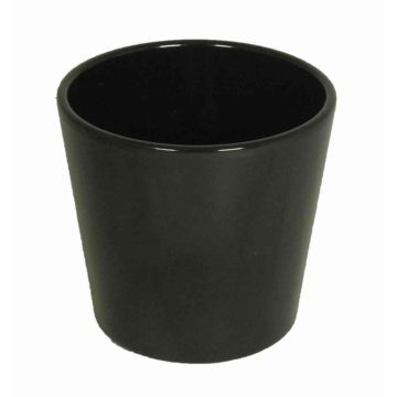 Ceramic pot for orchids BANEH, black, 4.9"/12,5cm, Ø5.3"/13,5cm