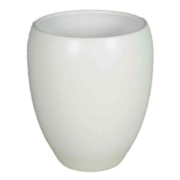 White matt flower pot URMIA MONUMENT, ceramic, 11"/28cm, Ø10"/25cm