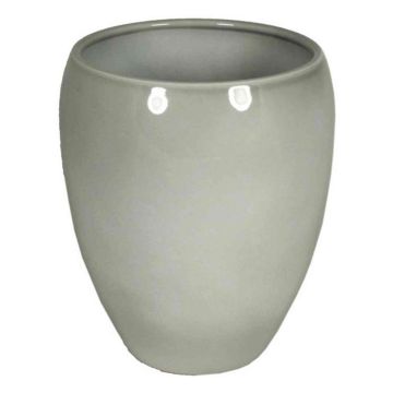 Grey flower pot URMIA MONUMENT, ceramic, 7.5"/19cm, Ø6.3"/16cm