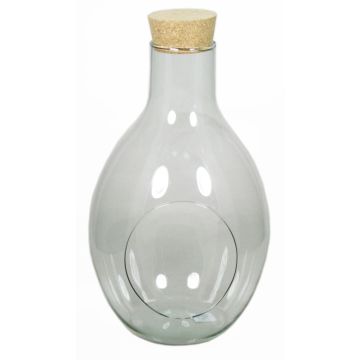 Bottle glass terrarium VINELLA with cork, clear, 19"/48,5cm, Ø12"/30cm