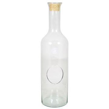 Plant terrarium of glass DRACO with cork, clear, bottle, clear, 22"/55cm, Ø6"/15cm