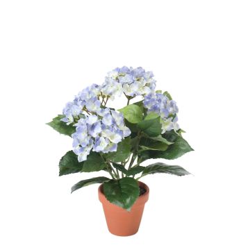 Fake flower hydrangea LAIDA on stick, light blue, 14"/35cm