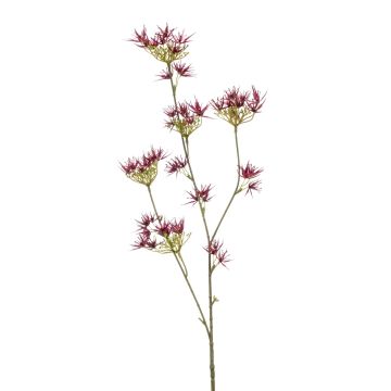 Artificial witch hazel branch PLATRES with flowers, burgundy red, 31"/80cm