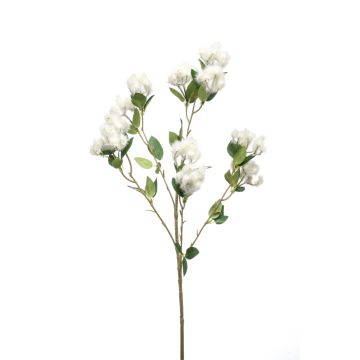 Artificial poplar branch CALP with flowers, cream, 26"/65cm