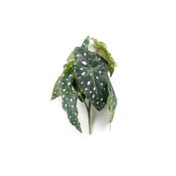 Artificial trout begonia JOELLE on spike, green-white, 12"/30cm