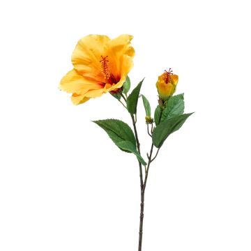 Artificial flower Hibiscus OAHU with blossoms, yellow, 26"/65cm