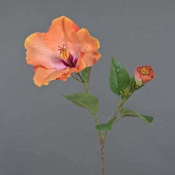 Artificial flower Hibiscus OAHU with blossoms, orange, 26"/65cm
