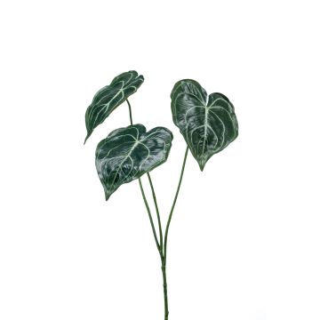 Artificial Anthurium leaves DEIKA on spike, green, 24"/60cm