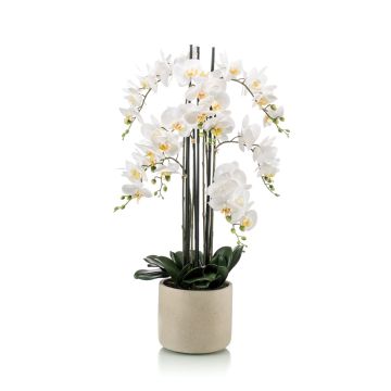 Artificial orchid Phalaenopsis CECILE, ceramic pot, white, 3ft/100cm