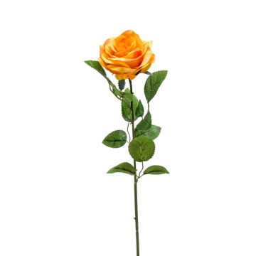 Rose artificial flower PEZOS, yellow-orange, 24"/60cm