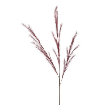 Artificial feather grass branch YECORA, panicles, burgundy red, 4ft/130cm