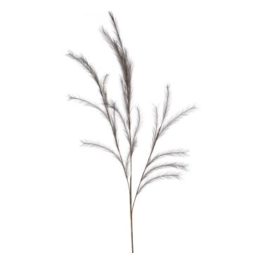 Artificial feather grass branch YECORA, panicles, grey, 4ft/130cm