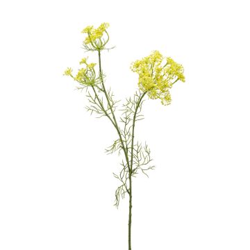 Artificial dill branch ALRESCHA with flowers, yellow, 33"/85 cm