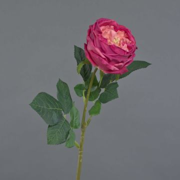 Silk flower cabbage rose CATINCA, fuchsia, 24"/60 cm
