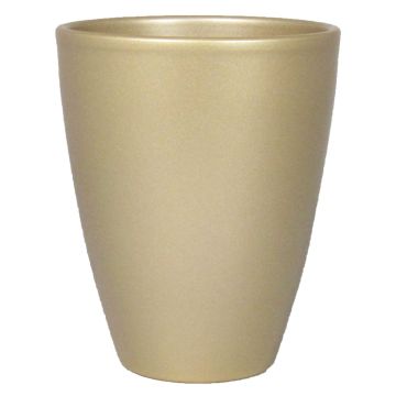 Decorative vase TEHERAN PALAST, ceramic, gold matt, 6.7"/17cm, Ø5.3"/13,5cm