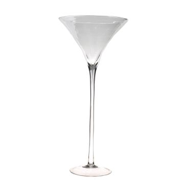 Large cocktail bowl SACHA AIR, foot, glass, clear, 28"/70cm, Ø12"/31cm