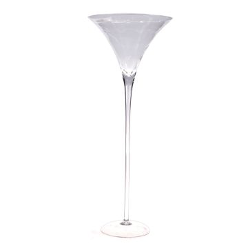 Large cocktail bowl SACHA AIR, foot, glass, clear, 3ft/90cm, Ø14"/35cm