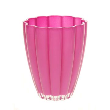 Decorative glass vase BEA, pink, 6.7"/17cm, Ø5.5"/14cm