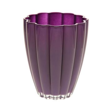 Decorative glass vase BEA, dark purple, 6.7"/17cm, Ø5.5"/14cm