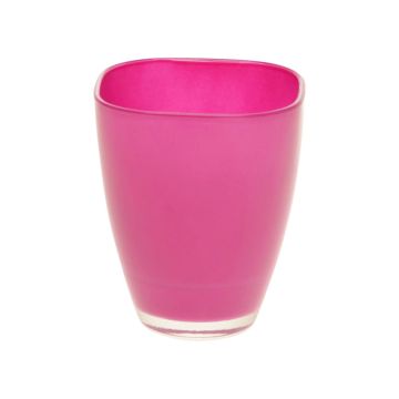 Flower vase YULE, glass, pink, 6.7"x5"x5"/17x13x13cm