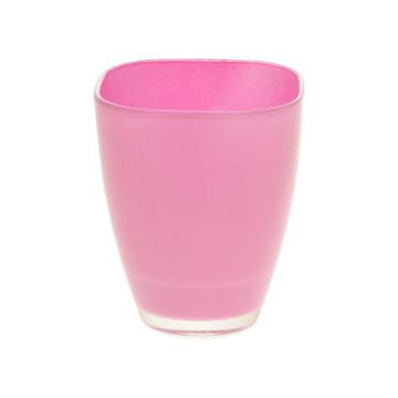 Flower vase YULE, glass, soft pink, 6.7"x5"x5"/17x13x13cm