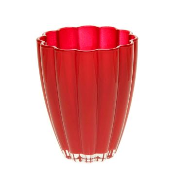 Decorative glass vase BEA, wine red, 6.7"/17cm, Ø5.5"/14cm