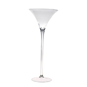 Large cocktail bowl SACHA AIR, foot, glass, clear, 24"/60cm, Ø10"/26cm