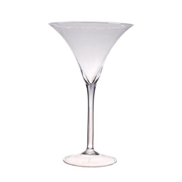 Large cocktail bowl SACHA AIR, foot, glass, clear, 16"/40cm, Ø10"/25cm