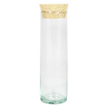 Spice jar with cork SINAN, transparent, 8"/20cm, Ø2.4"/6cm