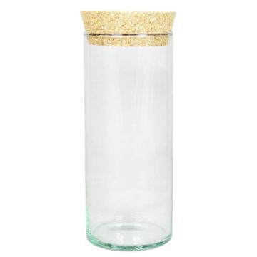 Spice jar with cork SINAN, transparent, 8"/20cm, Ø3.3"/8,5cm