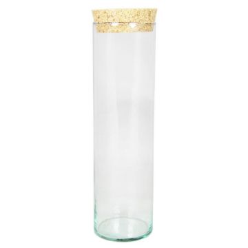 Spice jar with cork SINAN, transparent, 12"/30cm, Ø3.3"/8,5cm