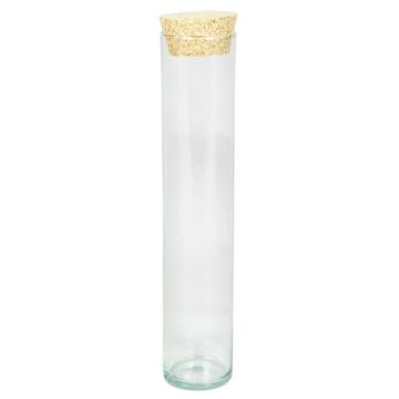 Spice jar with cork SINAN, transparent, 12"/30cm, Ø2.4"/6cm