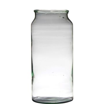 Recycled glass for candles QUINN EARTH, clear-green, 15"/39cm, Ø7.5"/19,1cm