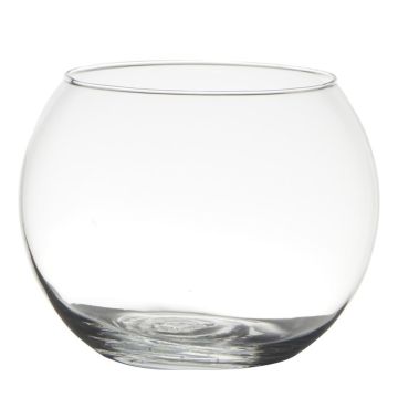 Spherical vase TOBI EARTH made of glass, clear, 5"/13cm, Ø6.3"/16cm