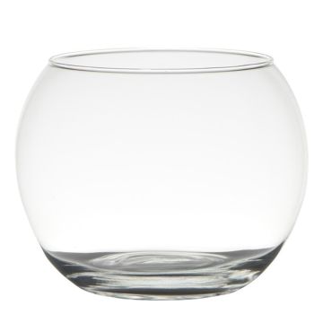 Spherical vase TOBI EARTH made of glass, clear, 6.1"/15,5cm, Ø8"/20cm