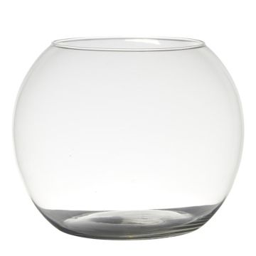 Spherical vase TOBI EARTH made of glass, clear, 8"/20cm, Ø10"/25cm