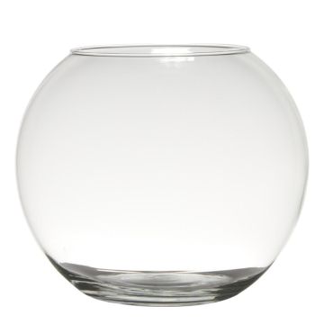 Spherical vase TOBI EARTH made of glass, clear, 9"/23cm, Ø12"/30cm