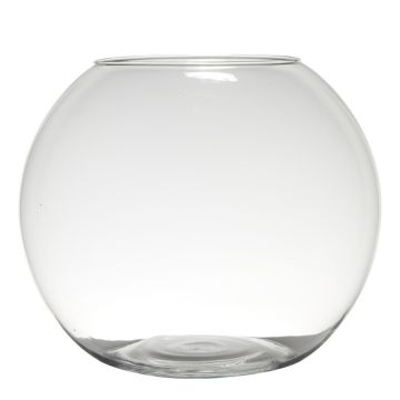 Spherical vase TOBI EARTH made of glass, clear, 11"/28cm, Ø13"/34cm