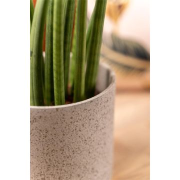 Planter ARAYA, ceramic, speckled, beige, 6"/15cm, Ø6"/15cm
