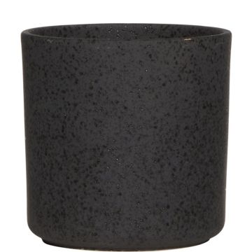 Planter ARAYA, ceramic, speckled, black, 5"/13cm, Ø5"/13cm